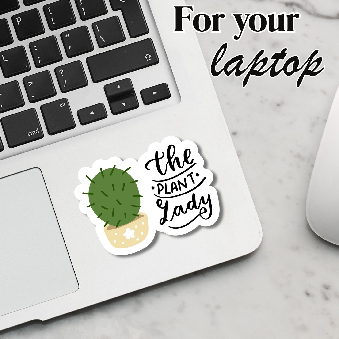 "The Plant Lady" Glossy Vinyl Sticker/Decal, Laminated Durable Waterproof, Die-Cut Sticker