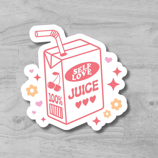 "Self Love Juice" Glossy Laminated Die-Cut Waterproof Sticker