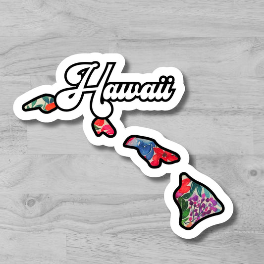 Hawaii State Sticker, Glossy Vinyl Sticker/Decal, Laminated Durable Waterproof, Die-Cut Sticker