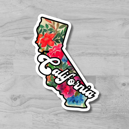 California State Glossy Vinyl Sticker/Decal, Laminated Durable Waterproof, Die-Cut Sticker