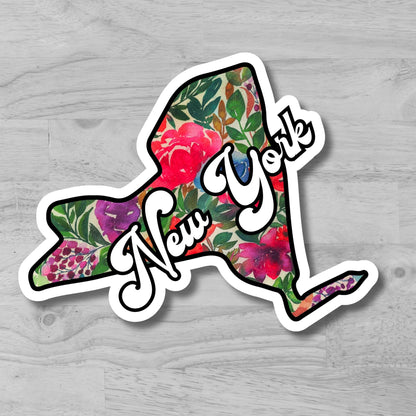 New York State Glossy Vinyl Sticker/Decal, Laminated Durable Waterproof, Die-Cut Sticker