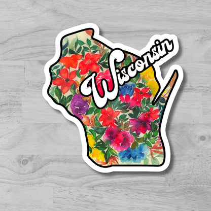 Wisconsin State Sticker, Glossy Vinyl Sticker/Decal, Laminated Durable Waterproof, Die-Cut Sticker