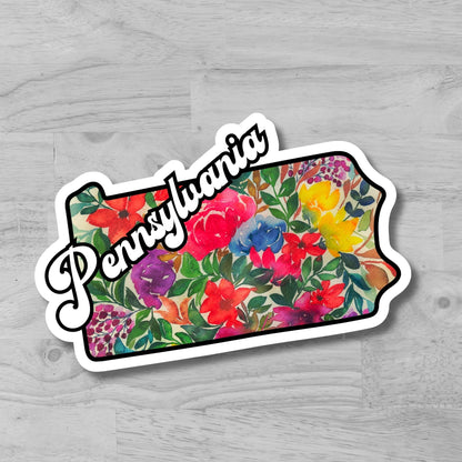 Pennsylvania state Glossy Vinyl Sticker/Decal, Laminated Durable Waterproof, Die-Cut Sticker