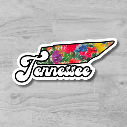 Tennessee State Glossy Vinyl Sticker/Decal, Laminated Durable Waterproof, Die-Cut Sticker