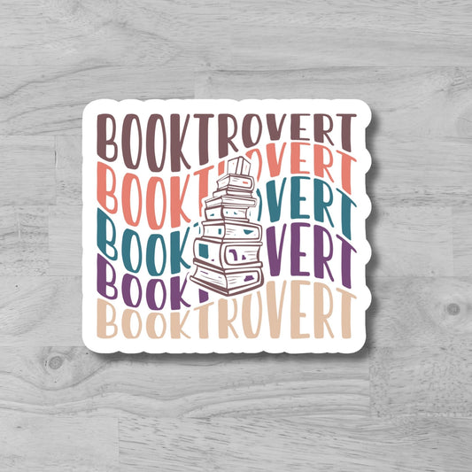 "Booktrovert" Glossy Vinyl Laminated Die-Cut Waterproof Sticker