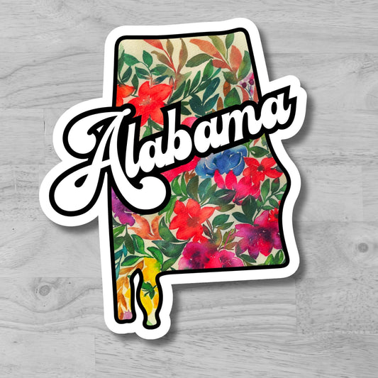 Alabama State Sticker, Glossy Vinyl Sticker/Decal, Laminated Durable Waterproof, Die-Cut Sticker