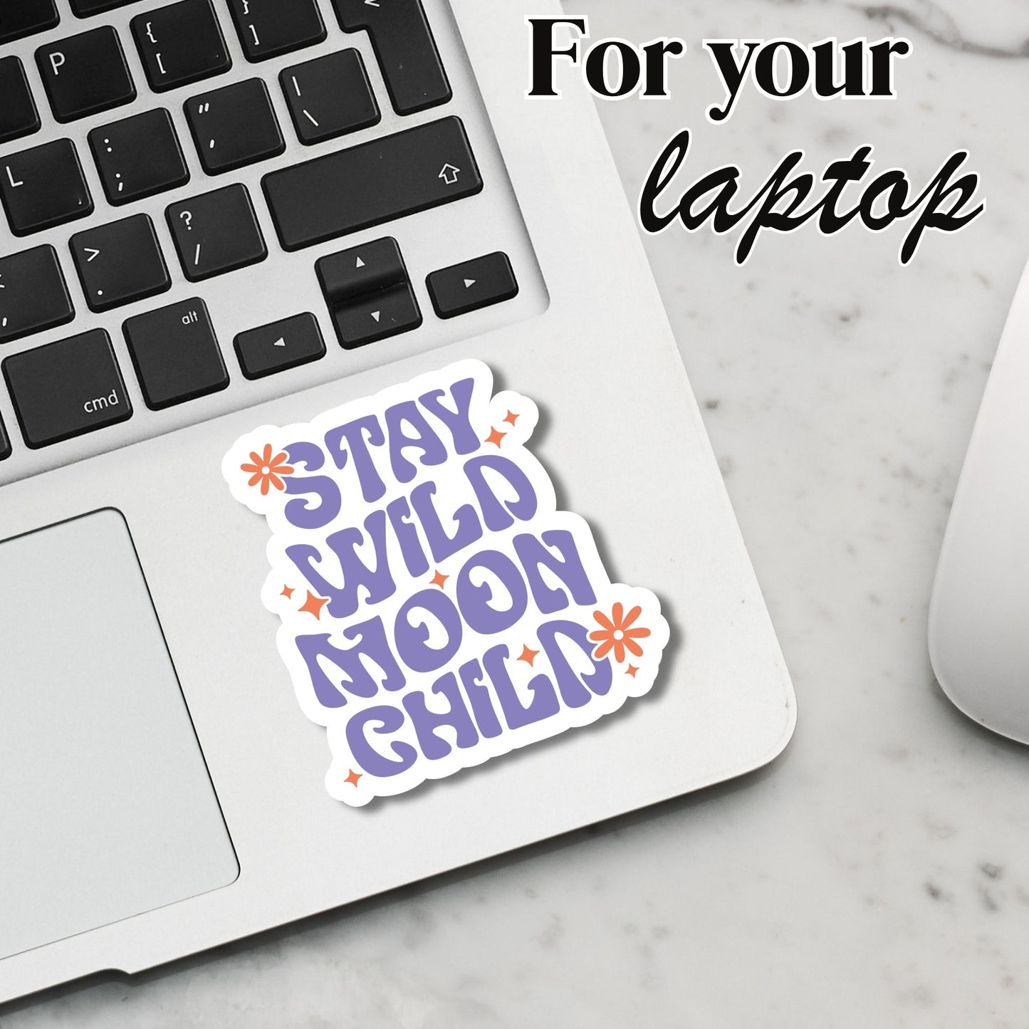 "Stay Wild Moon Child" Glossy Vinyl Laminated Die-Cut Waterproof Sticker