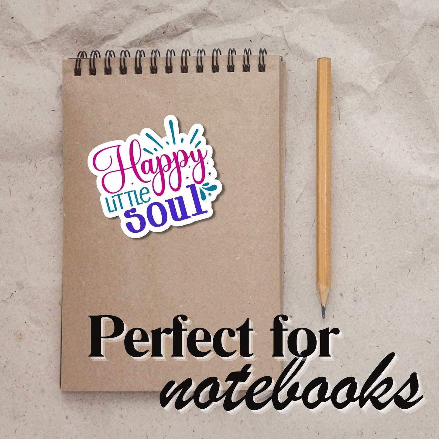 "Happy Little Soul" Glossy Vinyl Laminated Die-Cut Waterproof Sticker