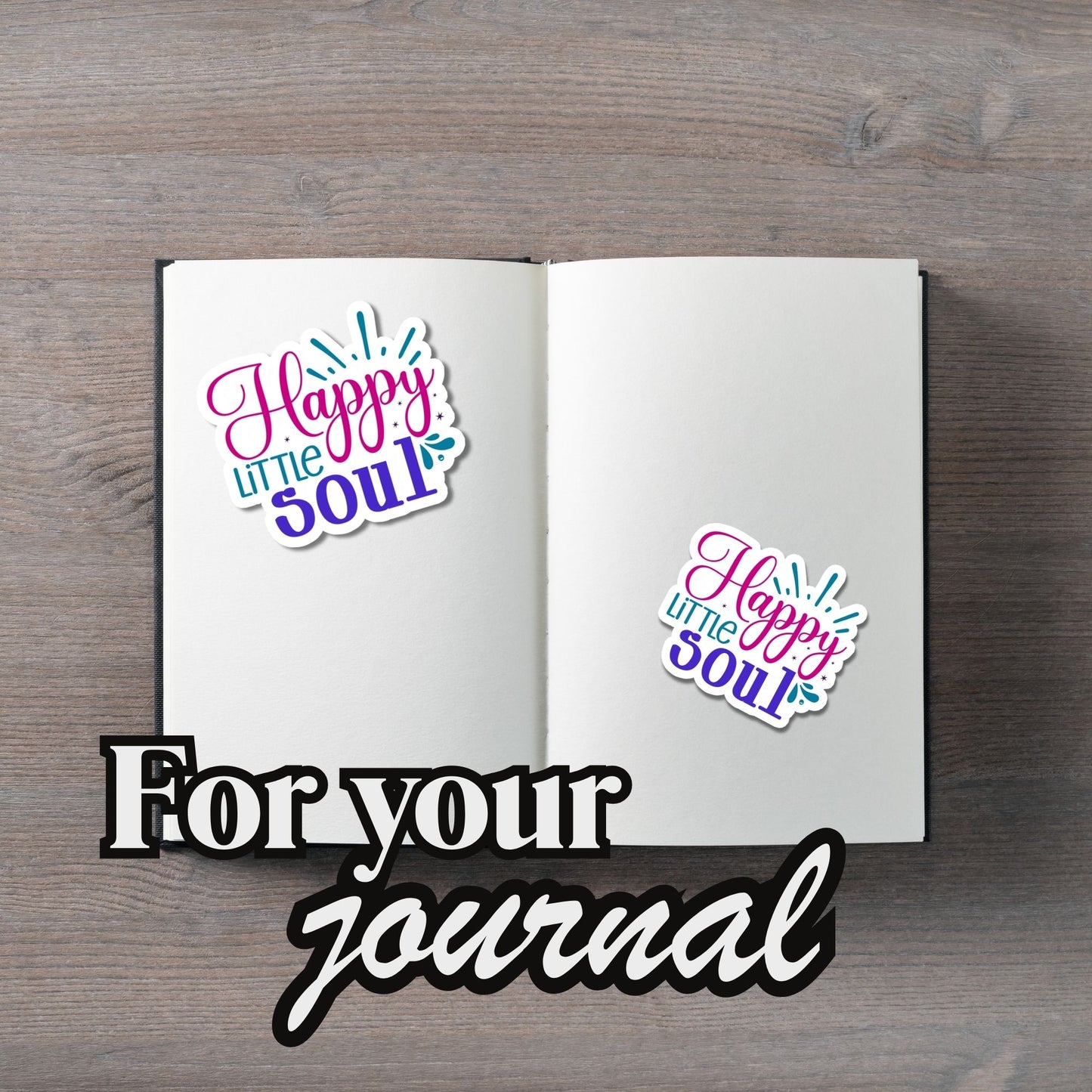 "Happy Little Soul" Glossy Vinyl Laminated Die-Cut Waterproof Sticker